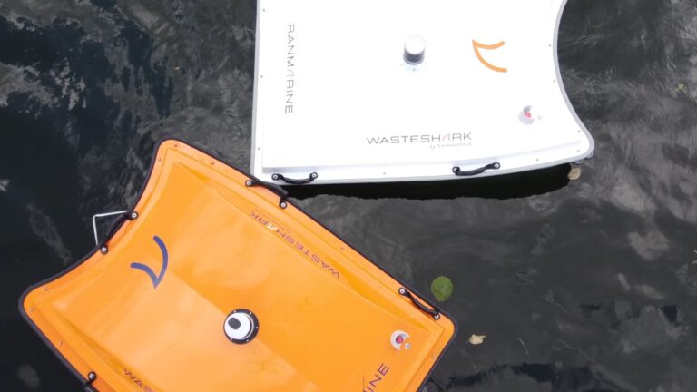 Two WasteSharks floating on water