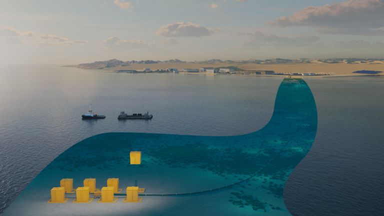 Subsea desalination plants linked to land