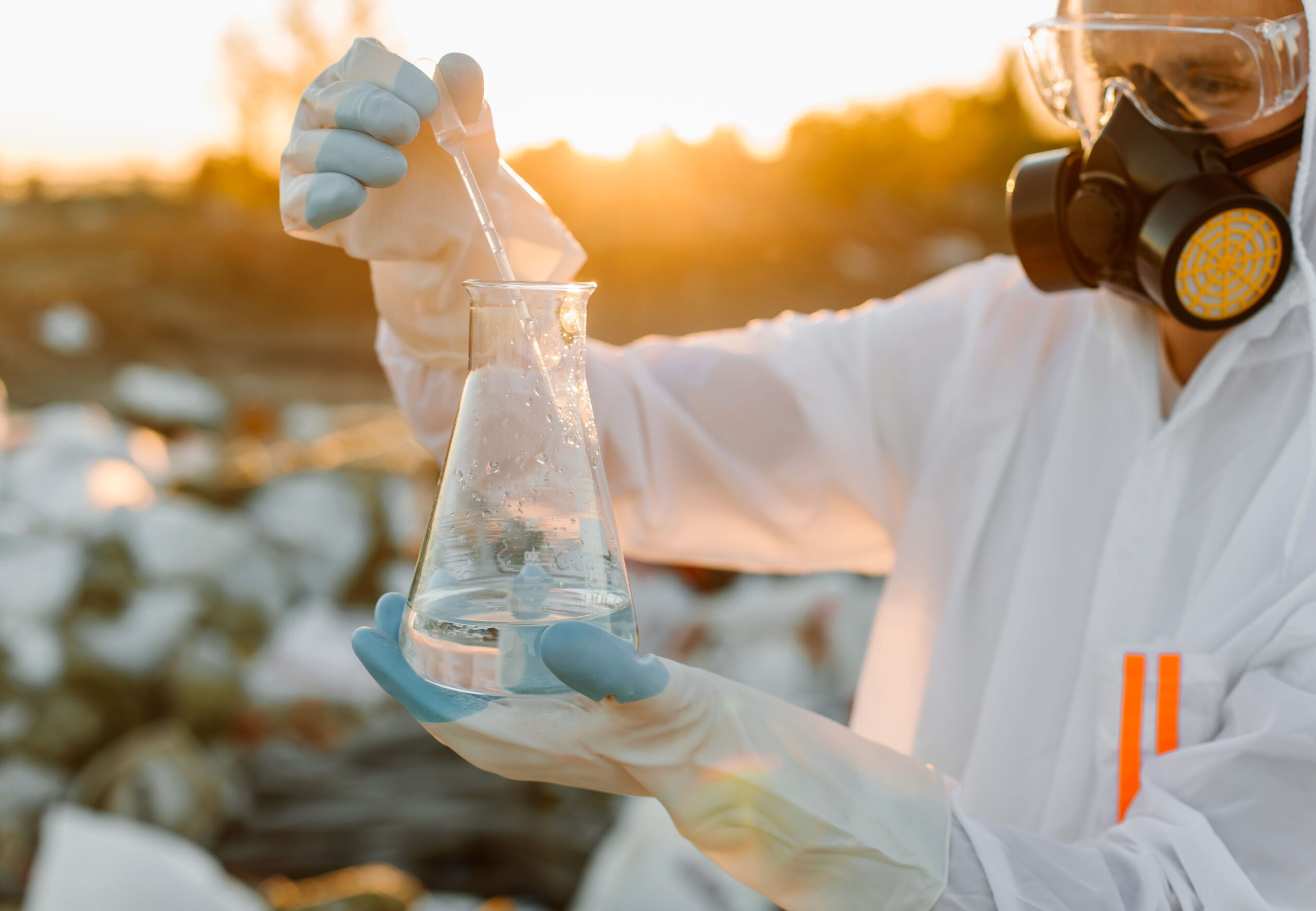Scientist checking water for Pfas