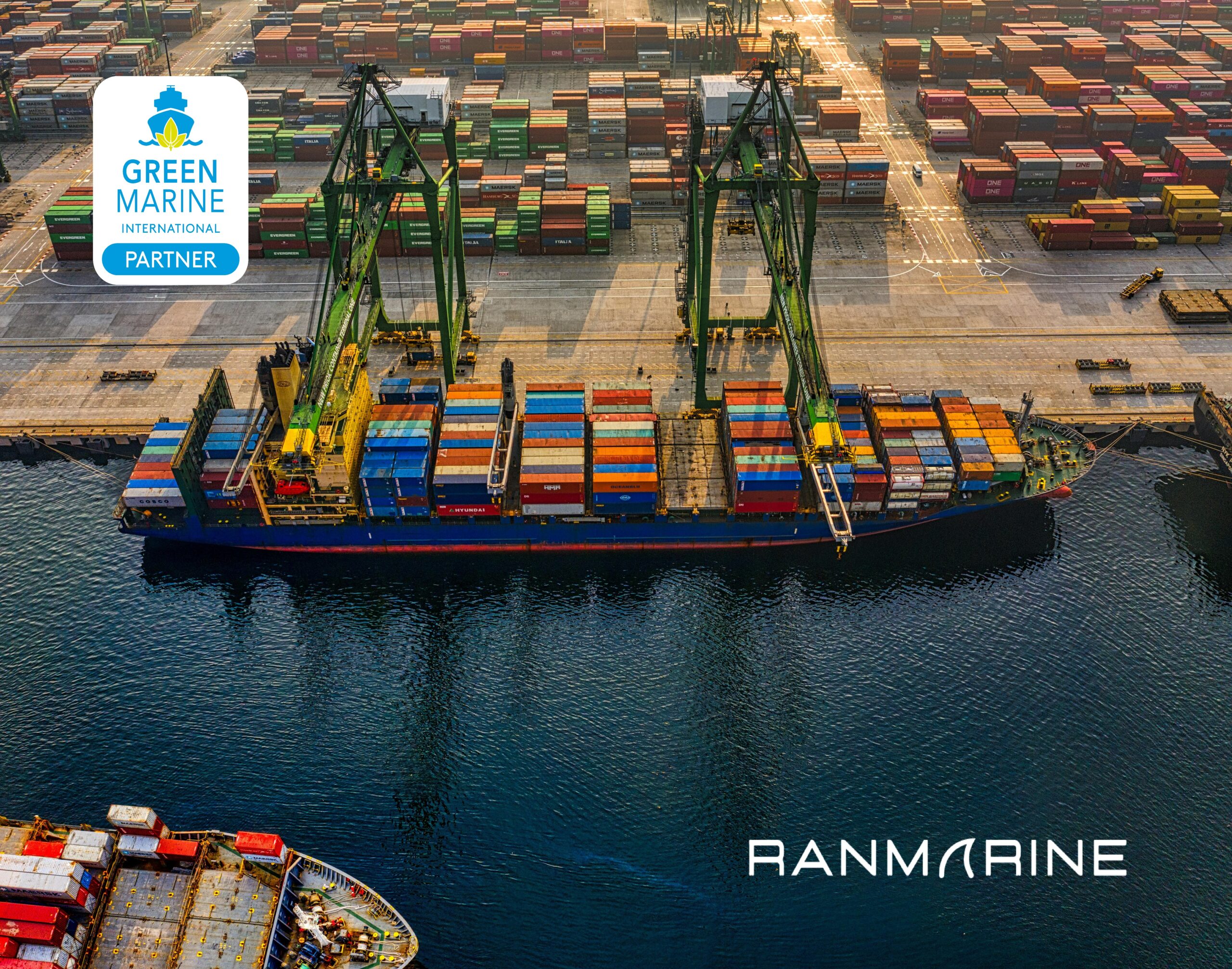 A large container port and container ships