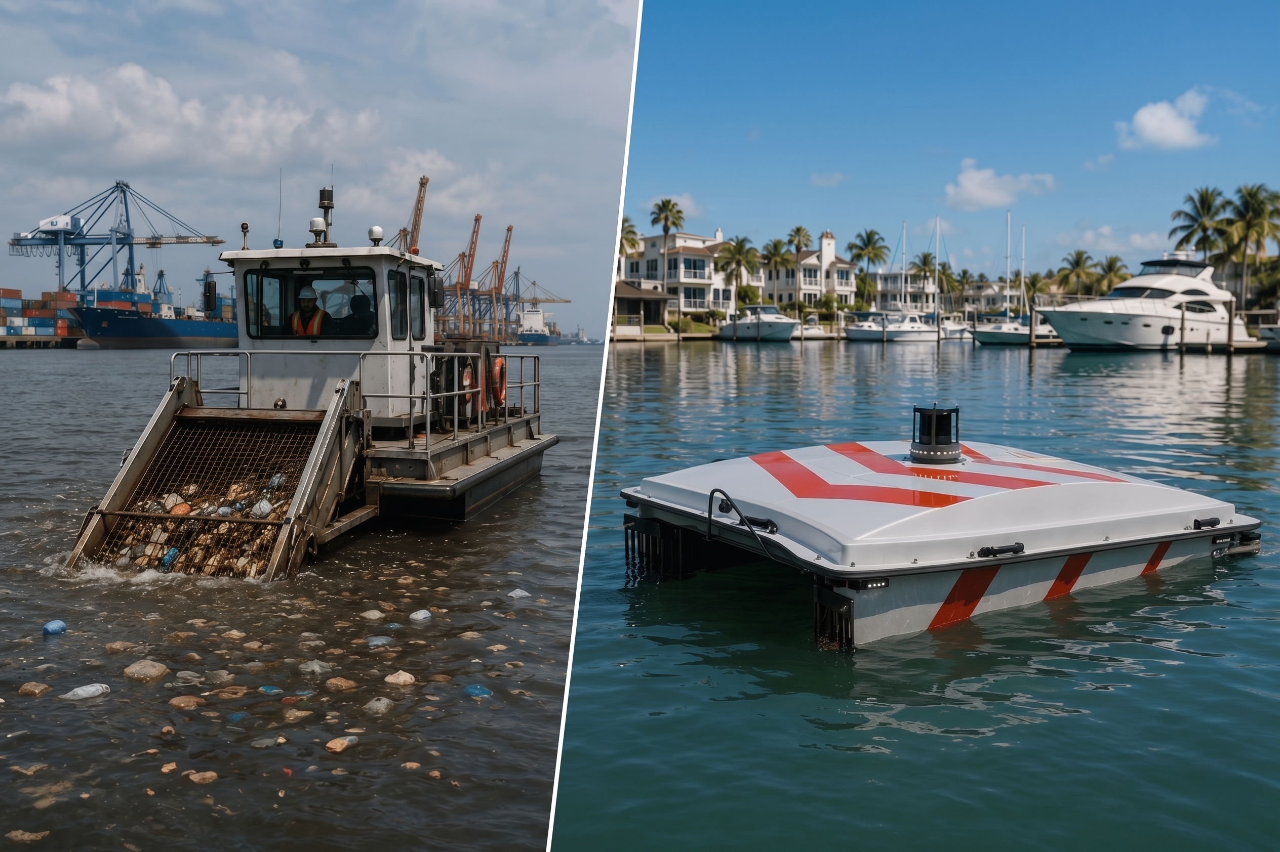 Skimmer Boat vs WasteShark