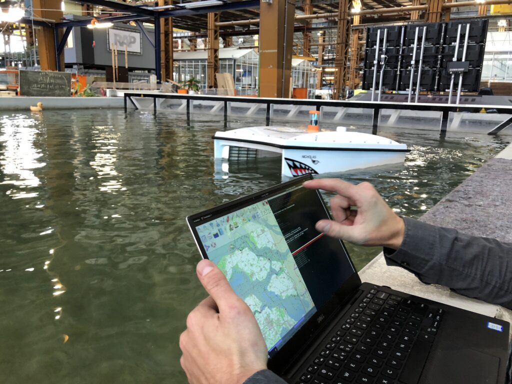 From a Cape Town Garage to 37 Territories: Ten Years of RanMarine 1 Testing an early edition WasteShark at RDM inside pool in Rotterdam